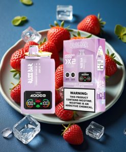 Razz Bar 40000 Puffs Power Display Doppel-Mesh Typ-C STRAWBERRY WATERMELON & GRAPE ICE