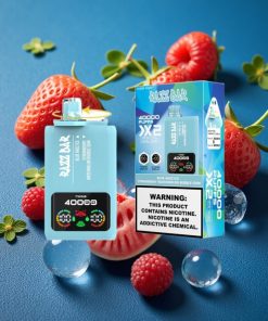 Razz Bar 40000 Puffs Power Screen Display 1.0Ω×2 Mesh Coil Typ-C BLUE RAZZ ICE-STRAWBERRY WATERMELON BUBBLE GUM